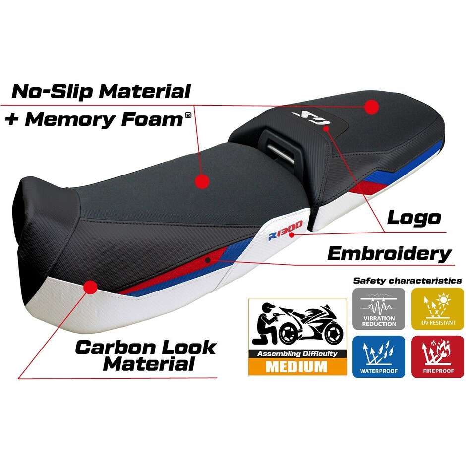 TPZ Italia Seat Cover Specific for BMW R 1300 GS Adventure 2024-2025 Model Ulma Comfort System
