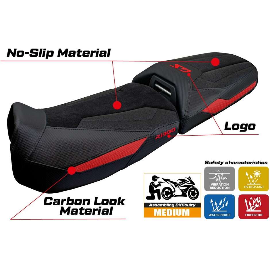 TPZ Italia Seat Cover Specific for BMW R 1300 GS Adventure 2024-2025 Model Ulma Ultragrip