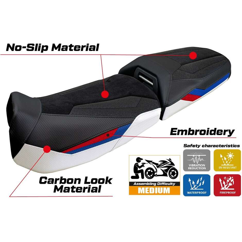 TPZ Italia Seat Cover Specific for BMW R 1300 GS Adventure 2024-2025 Model Ulma Ultragrip