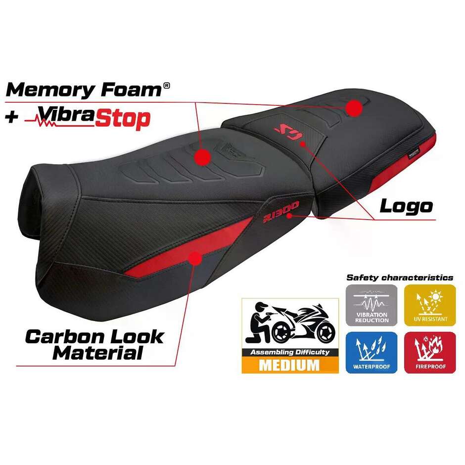 TPZ Italia Seat Cover Specific for BMW R 1300 GS ADVENTURE Trophy 2024-2025 Model Bear Comfort System Plus
