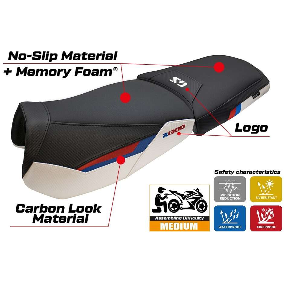TPZ Italia Seat Cover Specific for BMW R 1300 GS Adventure Trophy 2024-2025 Model Bear Comfort System
