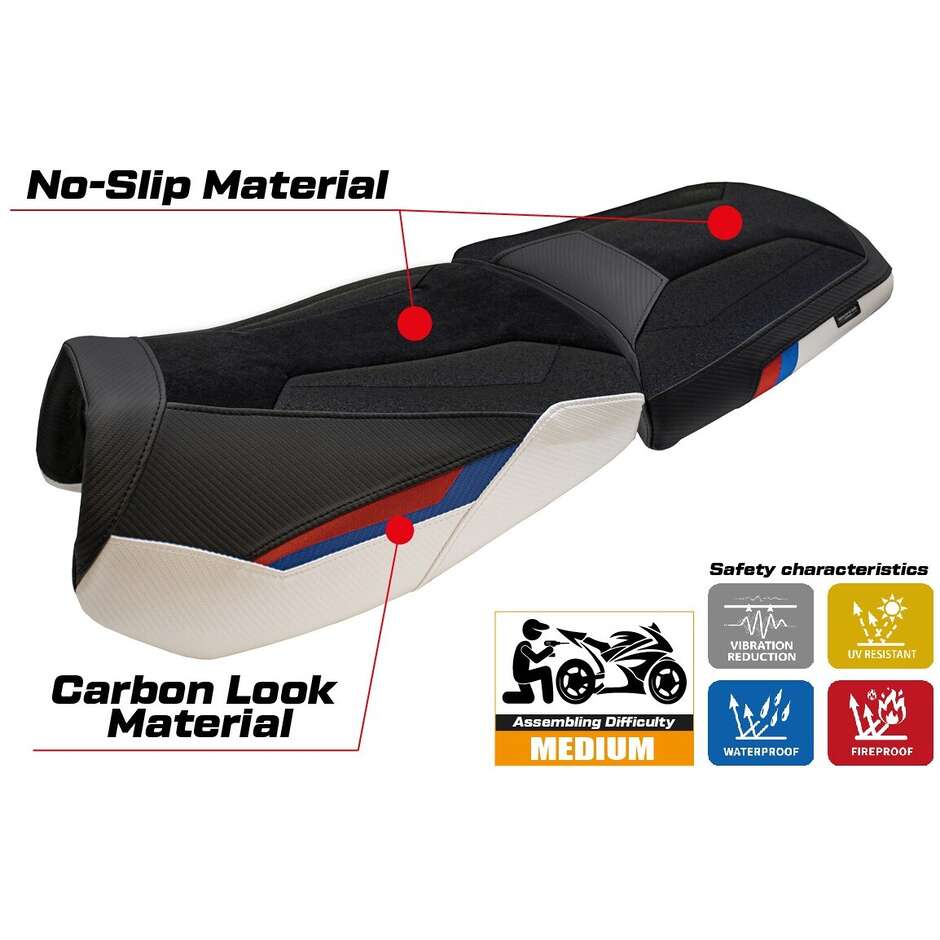 TPZ Italia Seat Cover Specific for BMW R 1300 GS Adventure Trophy 2024-2025 Model Bear Ultragrip