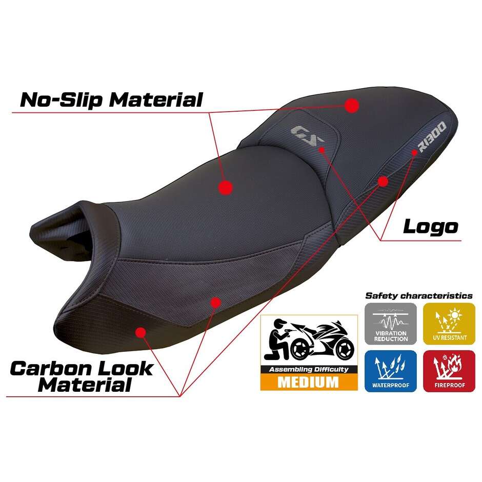 TPZ Italia Seat Cover Specific for BMW R 1300 GS Touring 2023-2025 - Heating Comfort System
