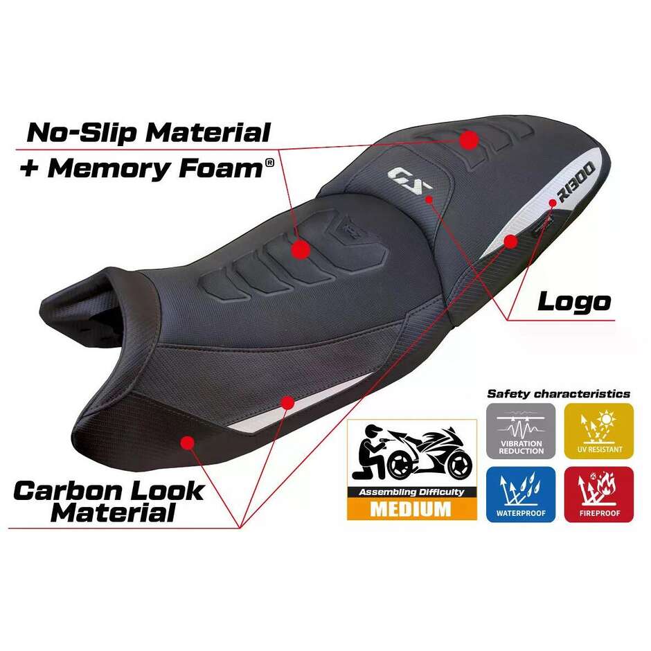 TPZ Italia Seat Cover Specific for BMW R 1300 GS Touring 2023-2025 Model Ahus Comfort System Plus