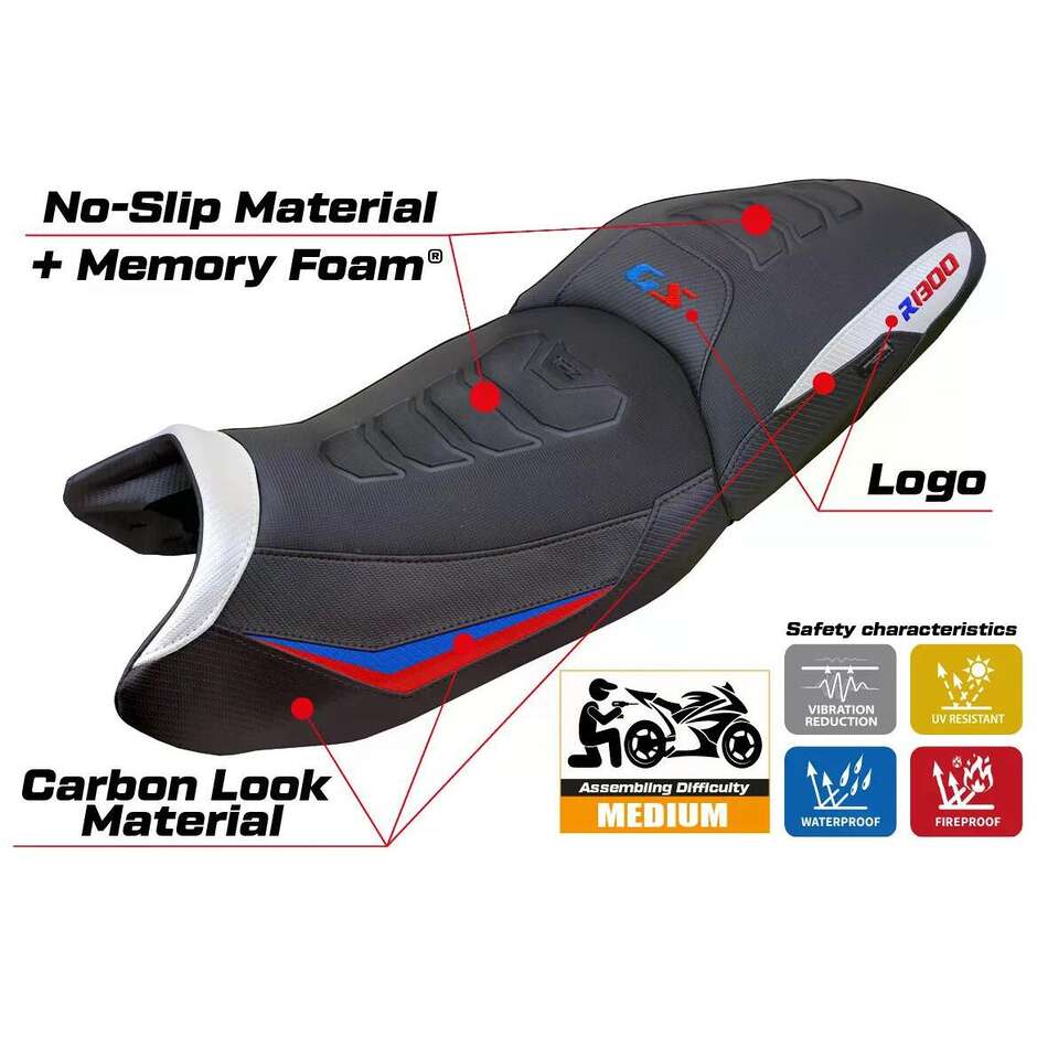 TPZ Italia Seat Cover Specific for BMW R 1300 GS Touring 2023-2025 Model Ahus Comfort System Plus