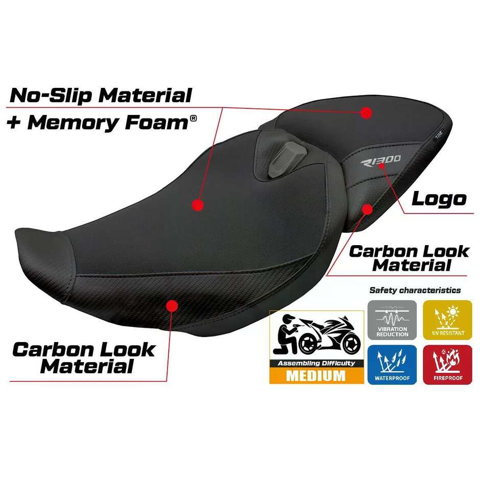 TPZ Italia Seat Cover Specific for BMW R 1300 R 2025-2026 Model Remy Comfort System