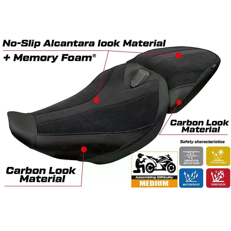 TPZ Italia Seat Cover Specific for BMW R 1300 R 2025-2026 Model Remy Velvet Comfort System