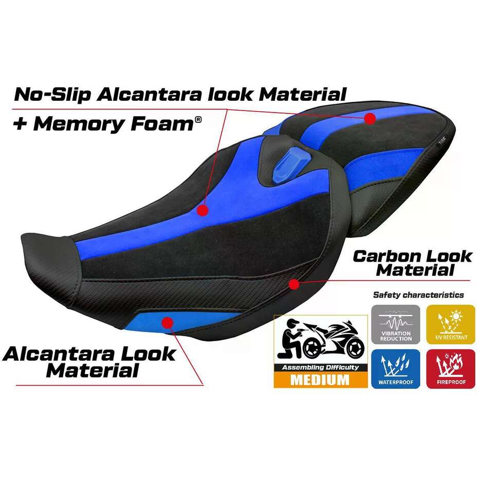 TPZ Italia Seat Cover Specific for BMW R 1300 R 2025-2026 Model Remy Velvet Comfort System