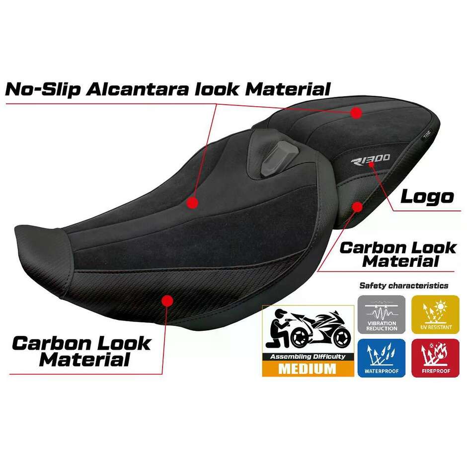TPZ Italia Seat Cover Specific for BMW R 1300 R 2025-2026 Model Remy Velvet