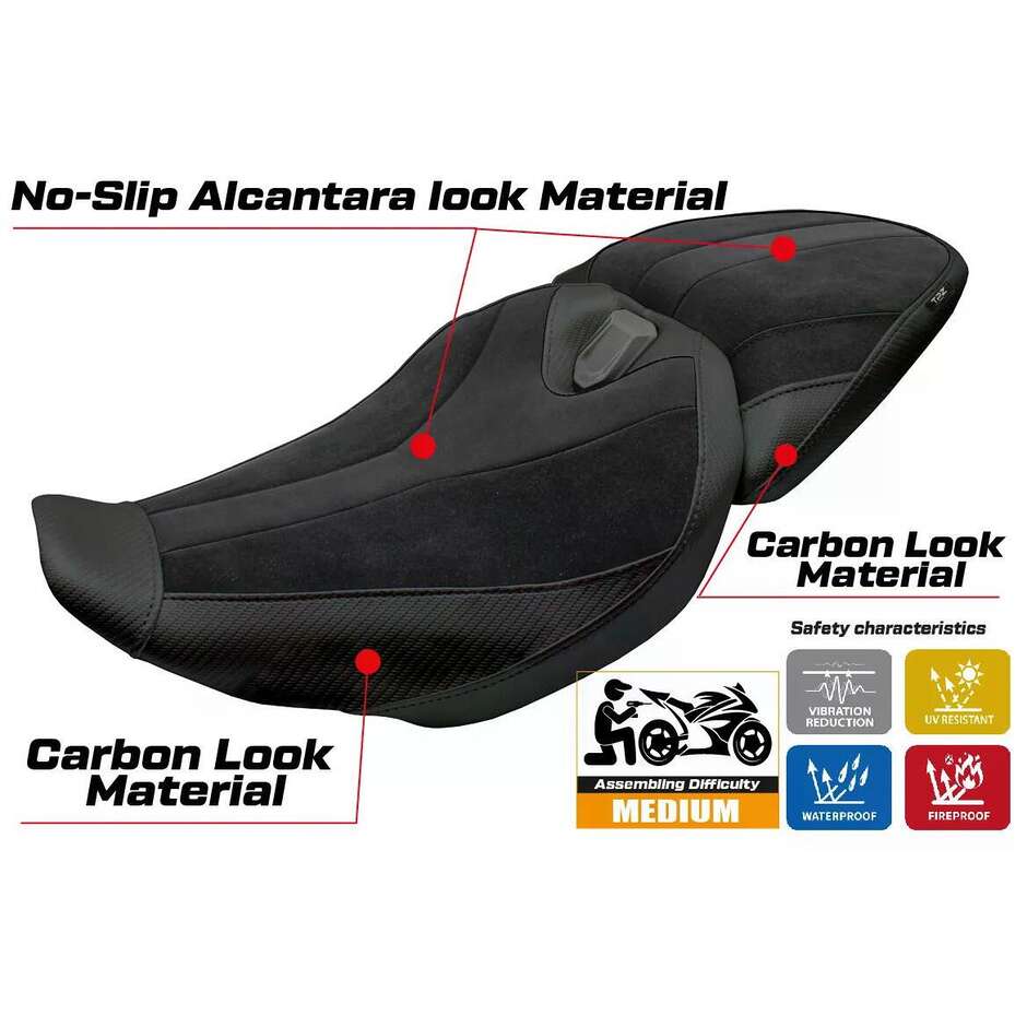 TPZ Italia Seat Cover Specific for BMW R 1300 R 2025-2026 Model Remy Velvet