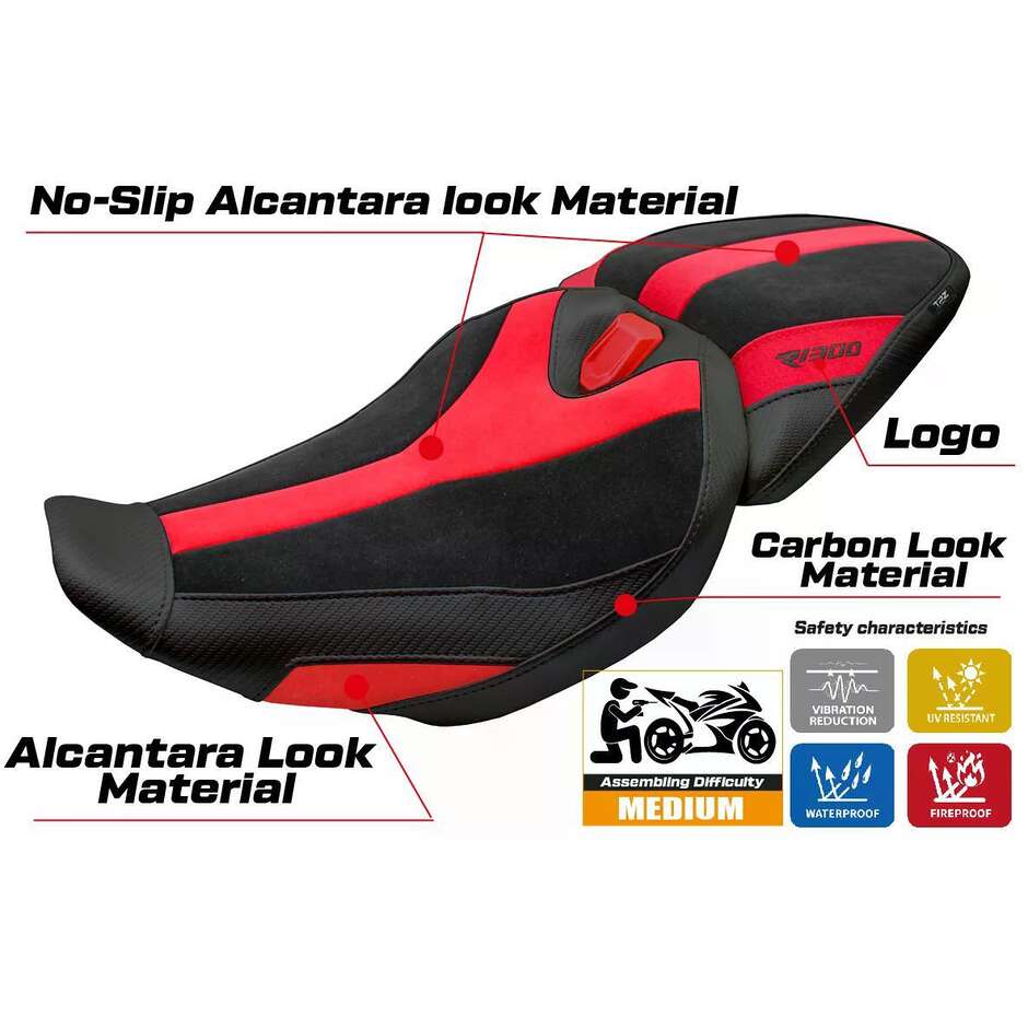 TPZ Italia Seat Cover Specific for BMW R 1300 R 2025-2026 Model Remy Velvet