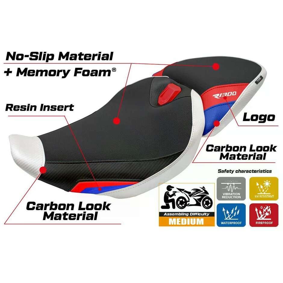 TPZ Italia Seat Cover Specific for BMW R 1300 R 2025-2026 Remy Model