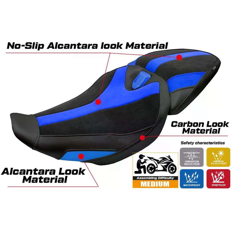 TPZ Italia Seat Cover Specific for BMW R 1300 RS 2025-2026 Model Sohar Velvet
