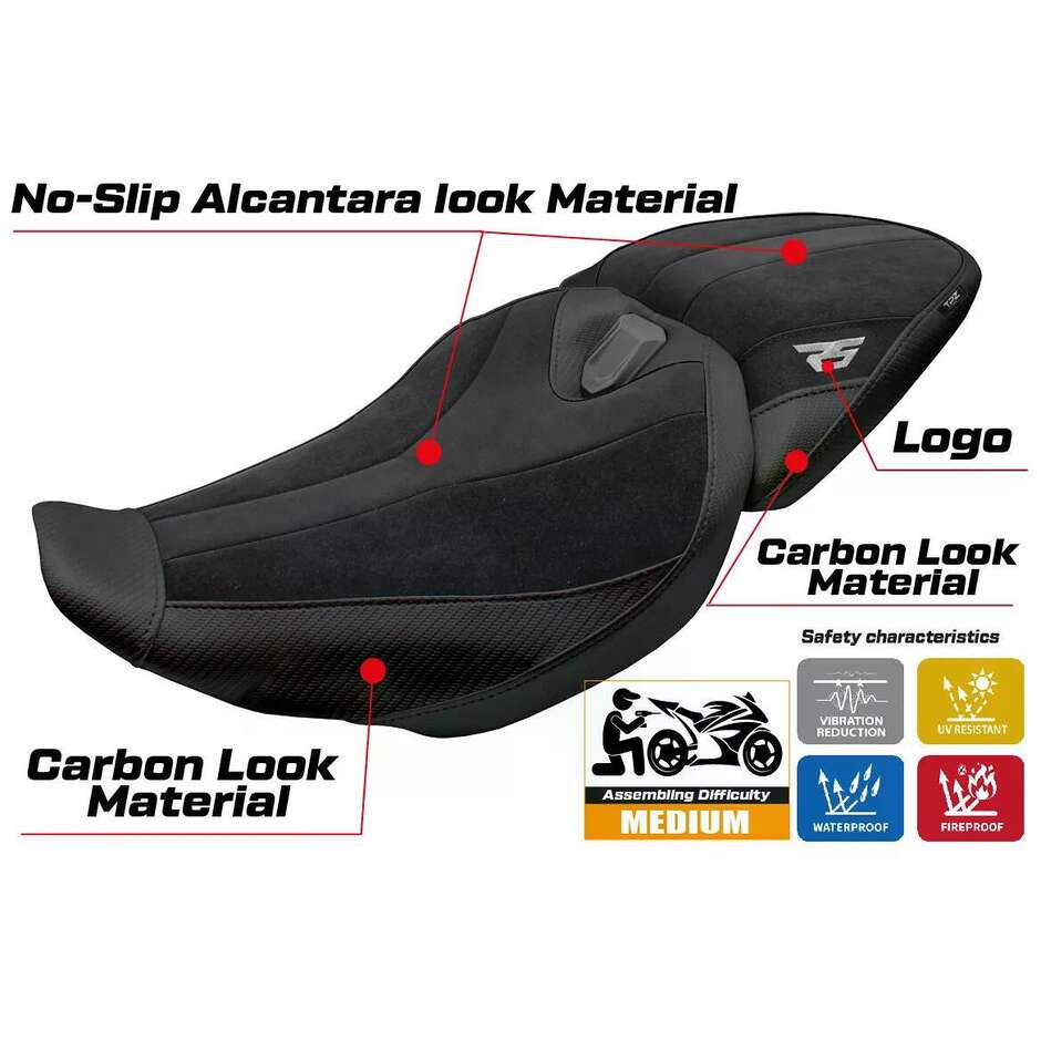 TPZ Italia Seat Cover Specific for BMW R 1300 RS 2025-2026 Model Sohar Velvet