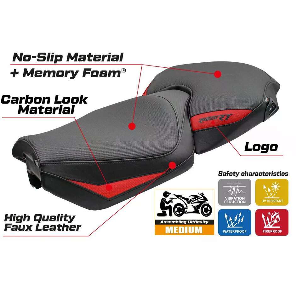 TPZ Italia Seat Cover Specific for BMW R 1300 RT 2025 Model Bethel Comfort System