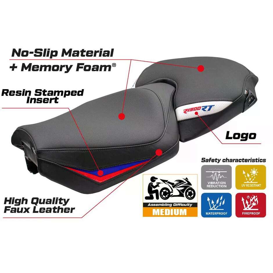 TPZ Italia Seat Cover Specific for BMW R 1300 RT 2025 Model Bethel Comfort System