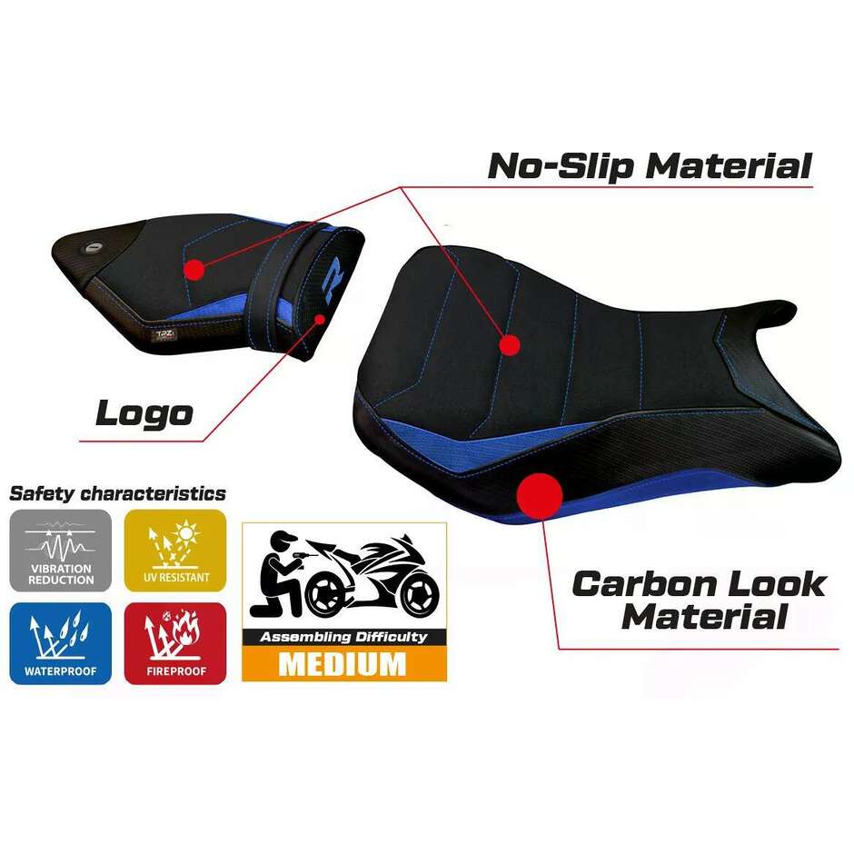 TPZ Italia Seat Cover Specific for BMW S 1000 R 2014 2020 Fulda 2 Ultragrip Model