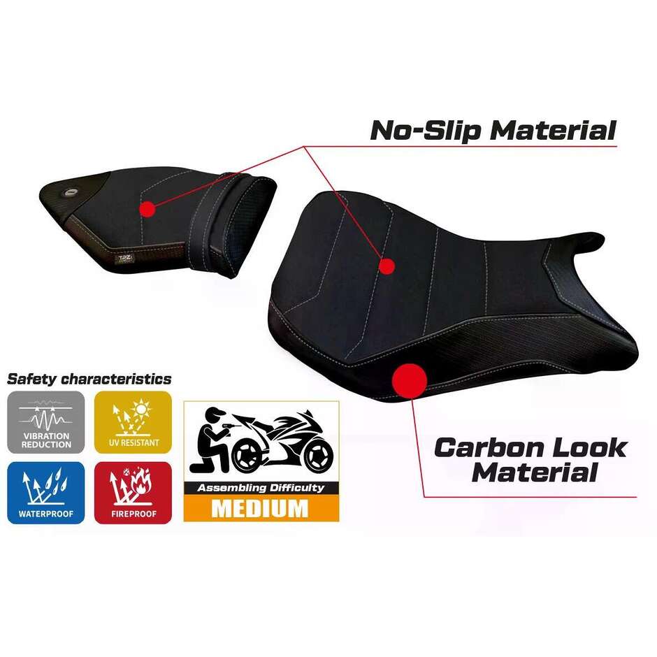 TPZ Italia Seat Cover Specific for BMW S 1000 R 2014 2020 Fulda 2 Ultragrip Model