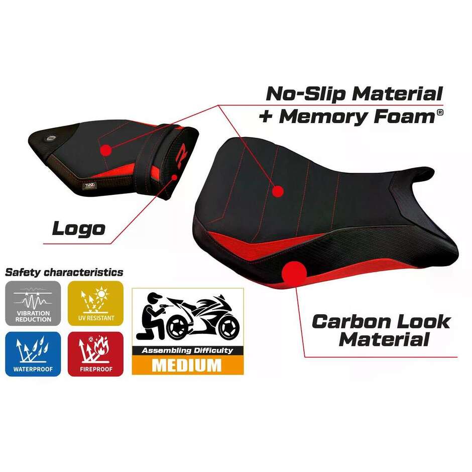 TPZ Italia Seat Cover Specific for BMW S 1000 R 2014 2020 Model Spira 2 Comfort System