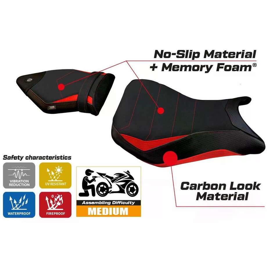 TPZ Italia Seat Cover Specific for BMW S 1000 R 2014 2020 Model Spira 2 Comfort System