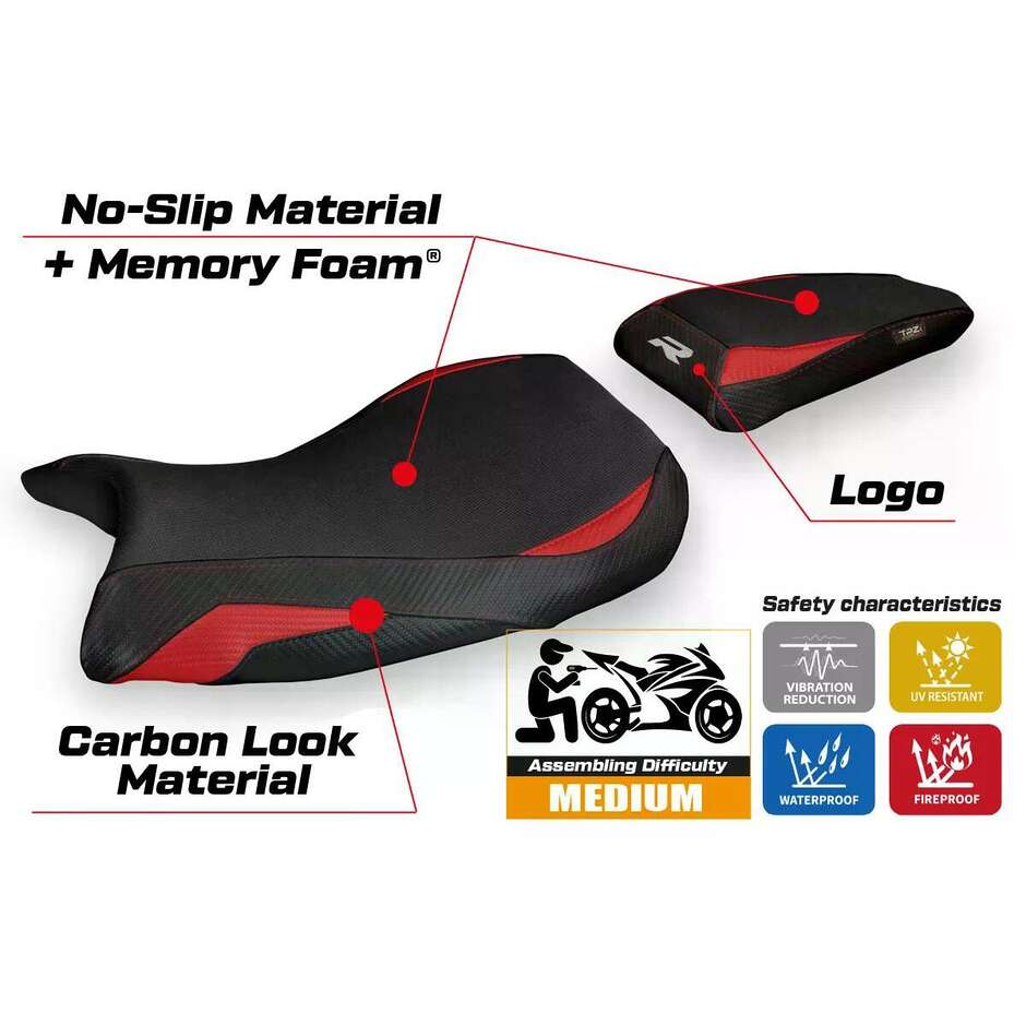 TPZ Italia Seat Cover Specific for BMW S 1000 R 20212025 Model Laiar Comfort System