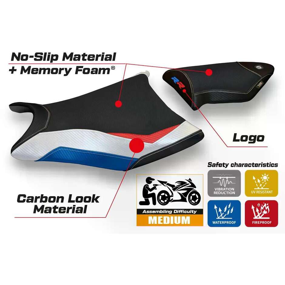 TPZ Italia Seat Cover Specific for BMW S 1000 RR 2009 2011 Essen Model Special Color Comfort System