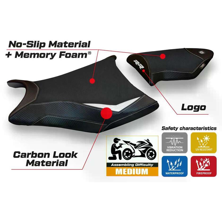 TPZ Italia Seat Cover Specific for BMW S 1000 RR 2009 2011 Model Essen 2 Comfort System