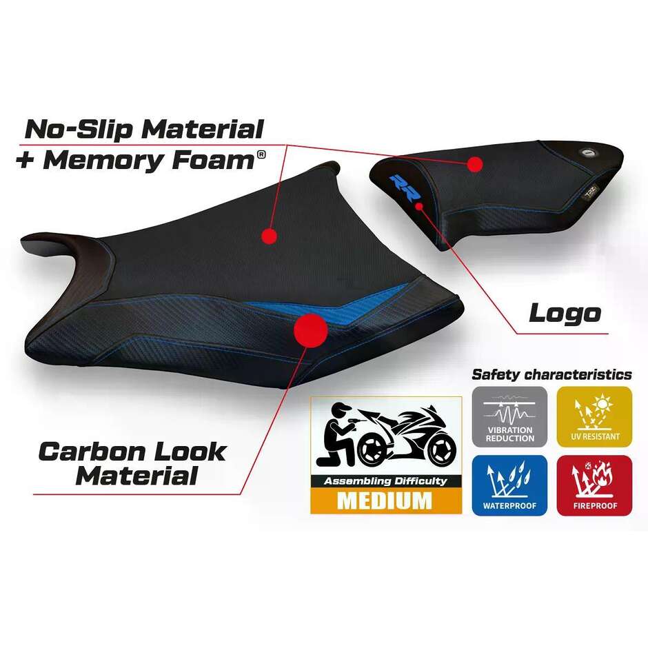 TPZ Italia Seat Cover Specific for BMW S 1000 RR 2009 2011 Model Essen 2 Comfort System