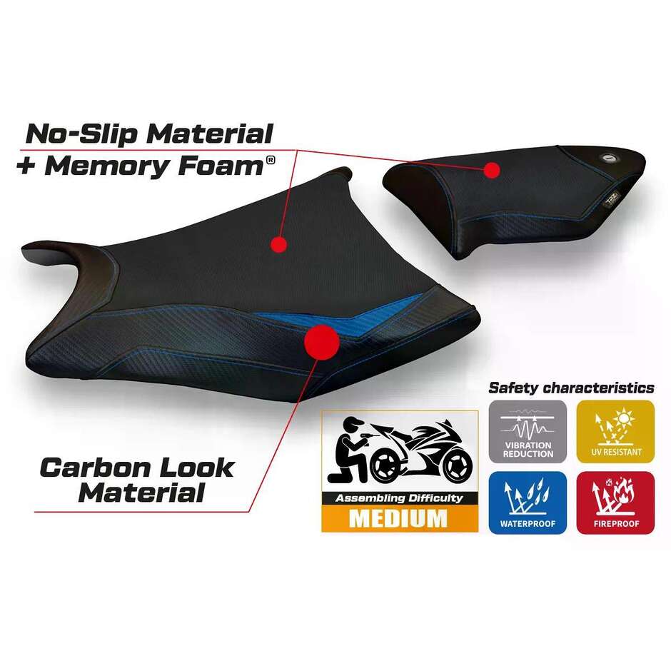 TPZ Italia Seat Cover Specific for BMW S 1000 RR 2009 2011 Model Essen 2 Comfort System