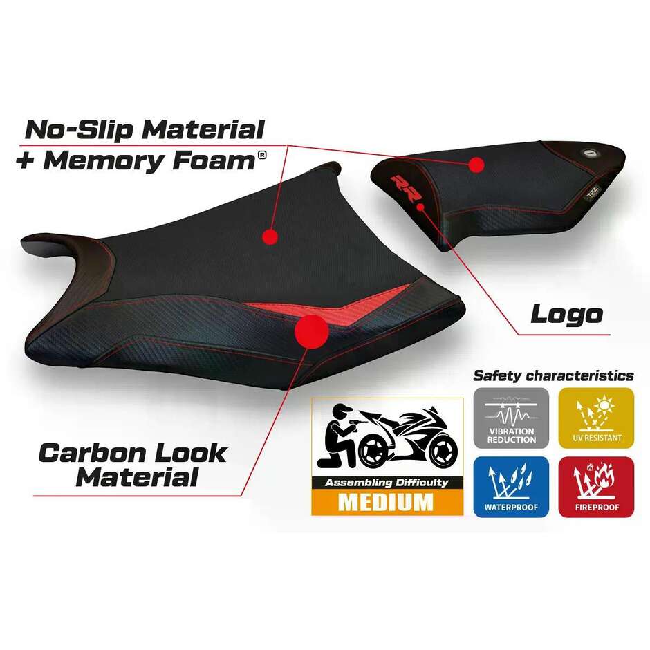 TPZ Italia Seat Cover Specific for BMW S 1000 RR 2009 2011 Model Essen 2 Comfort System