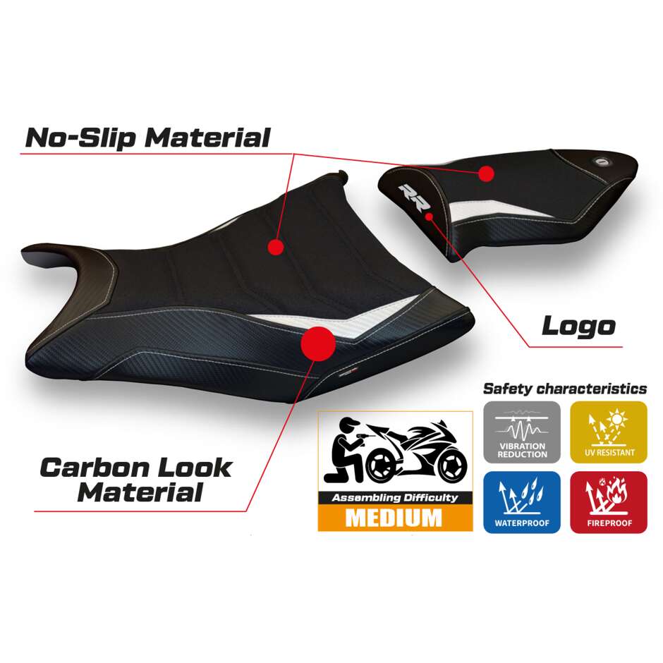 TPZ Italia Seat Cover Specific for BMW S 1000 RR 2009 2011 Model Giuba 2 Ultragrip