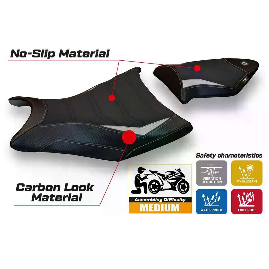 TPZ Italia Seat Cover Specific for BMW S 1000 RR 2009 2011 Model Giuba 2 Ultragrip