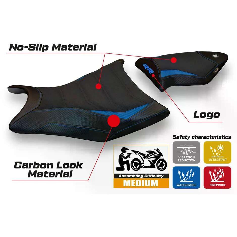 TPZ Italia Seat Cover Specific for BMW S 1000 RR 2009 2011 Model Giuba 2 Ultragrip