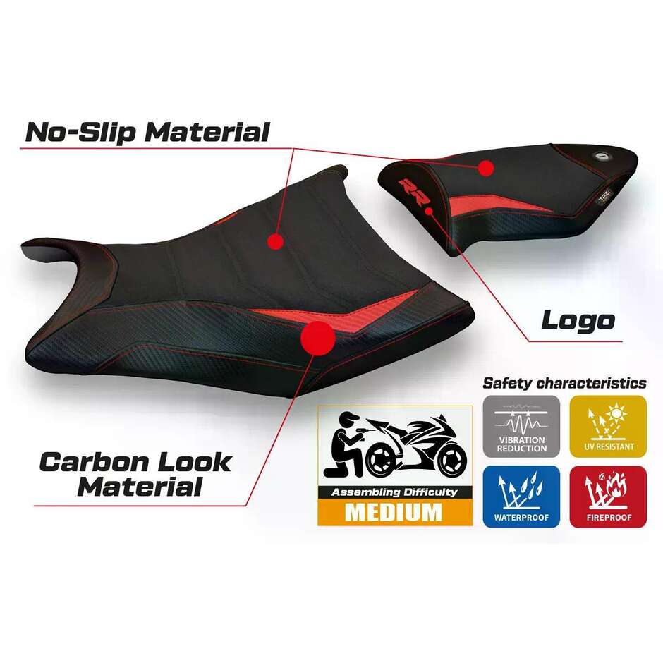 TPZ Italia Seat Cover Specific for BMW S 1000 RR 2009 2011 Model Giuba 2 Ultragrip
