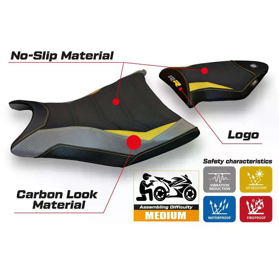TPZ Italia Seat Cover Specific for BMW S 1000 RR 2009 2011 Model Giuba Special Color Ultragrip