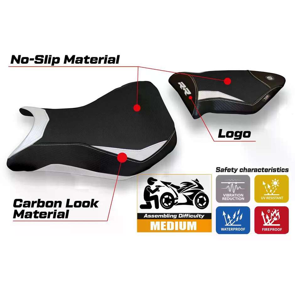 TPZ Italia Seat Cover Specific for BMW S 1000 RR 2012 2014 Model Baku 2