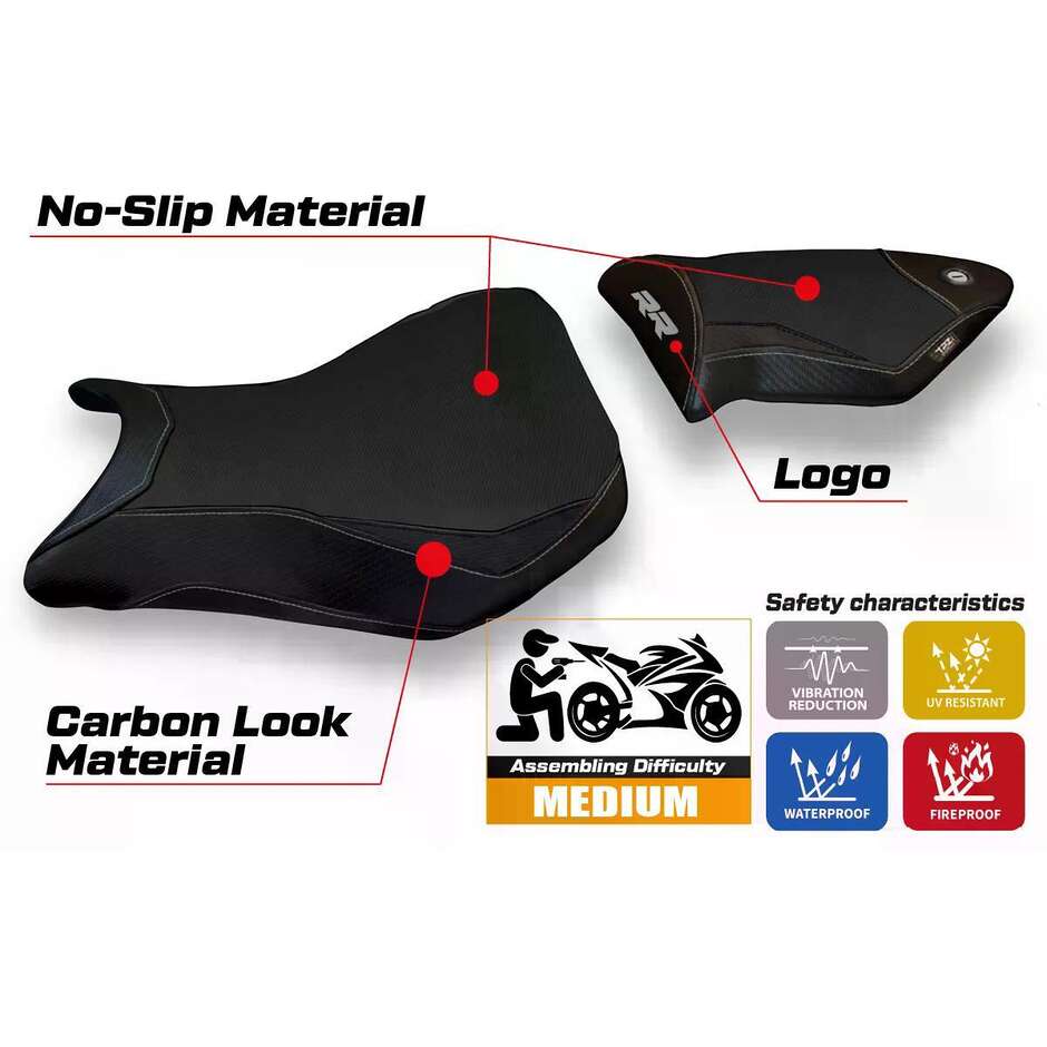 TPZ Italia Seat Cover Specific for BMW S 1000 RR 2012 2014 Model Baku 2