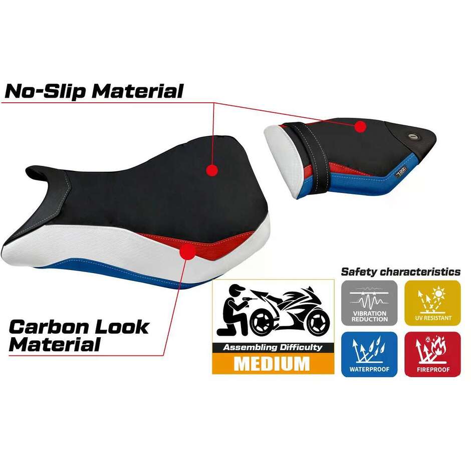 TPZ Italia Seat Cover Specific for BMW S 1000 RR 2012 2014 Model Baku 2