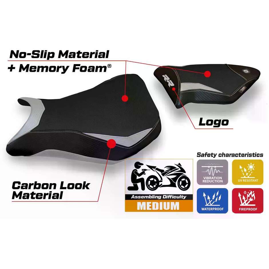TPZ Italia Seat Cover Specific for BMW S 1000 RR 2012 2014 Model Dacca 2 Comfort System