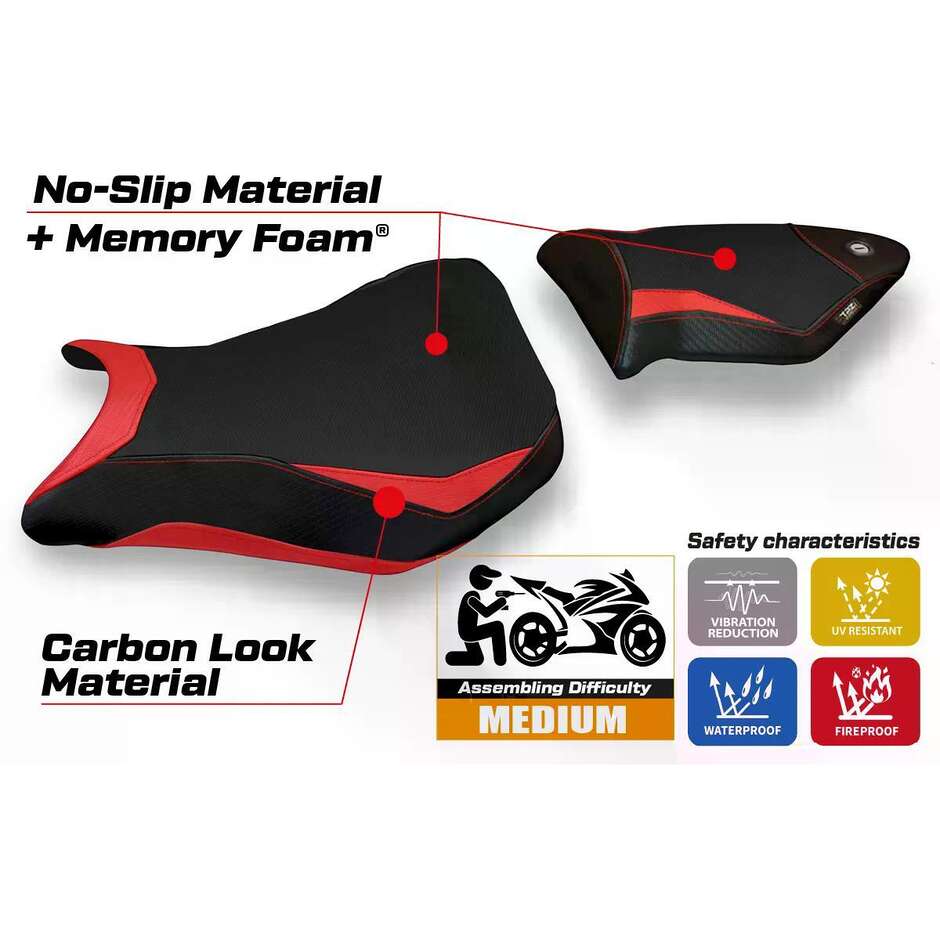 TPZ Italia Seat Cover Specific for BMW S 1000 RR 2012 2014 Model Dacca 2 Comfort System