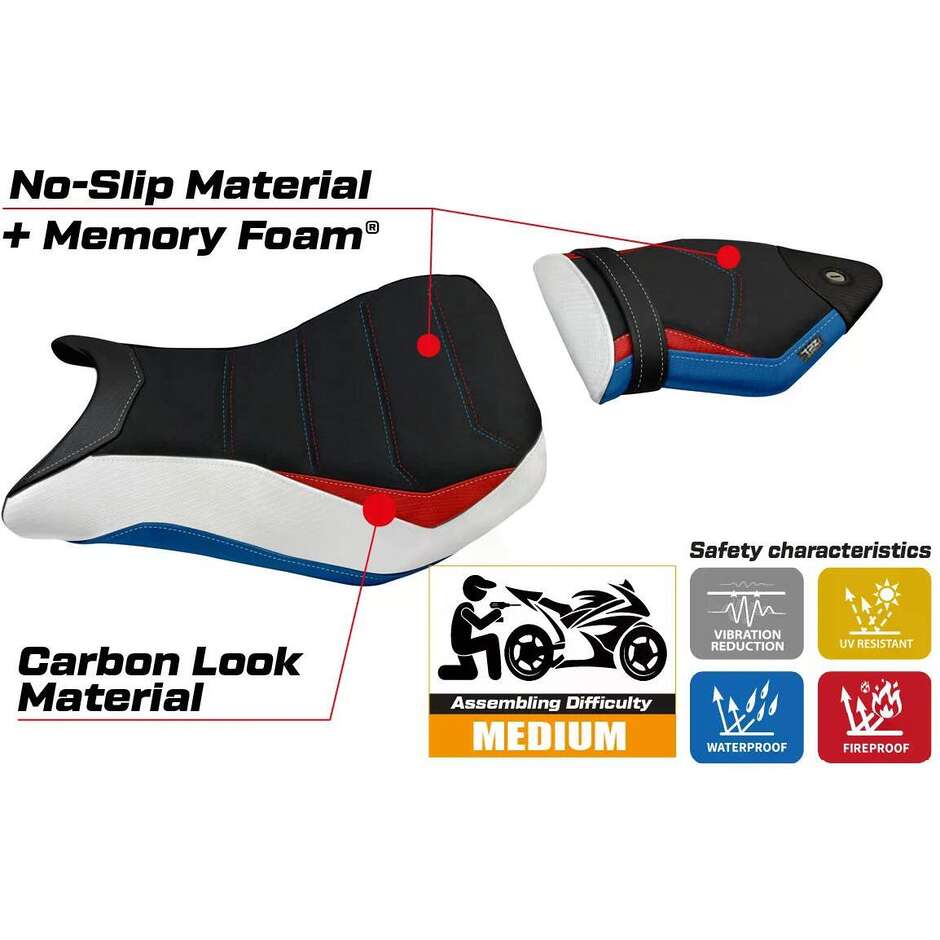 TPZ Italia Seat Cover Specific for BMW S 1000 RR 2012 2014 Model Dacca 2 Comfort System