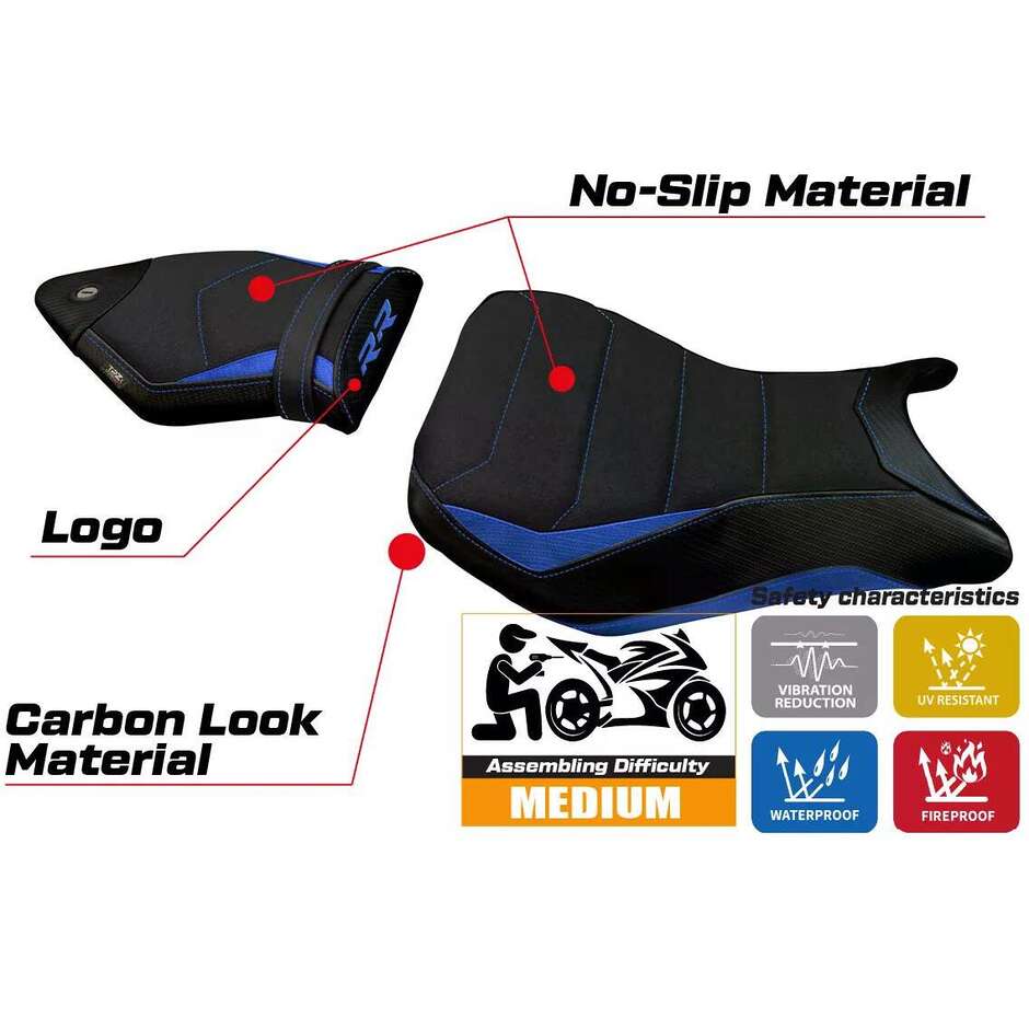TPZ Italia Seat Cover Specific for BMW S 1000 RR 2012 2014 Model Igrim Ultragrip