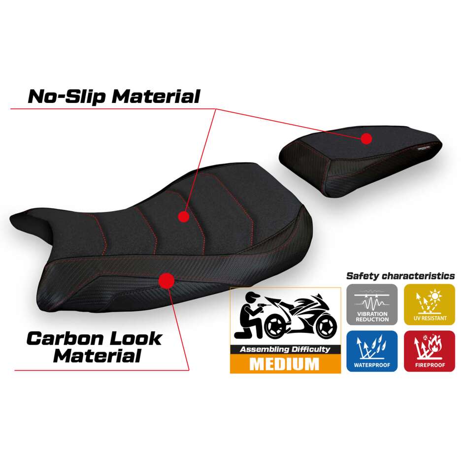 TPZ Italia Seat Cover Specific for BMW S 1000 RR 2019-2025 Model Atina 1 Ultragrip
