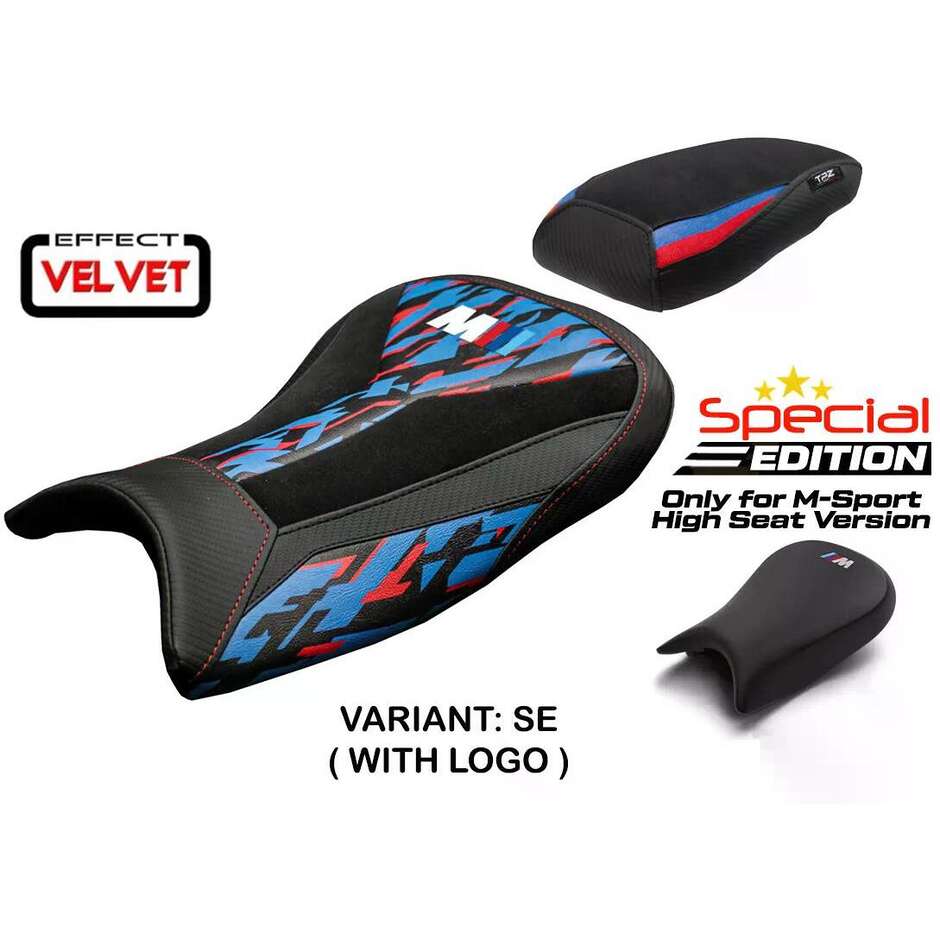 TPZ Italia Seat Cover Specific for BMW S 1000 RR 2019-2025 Model Special Edition MSport Velvet