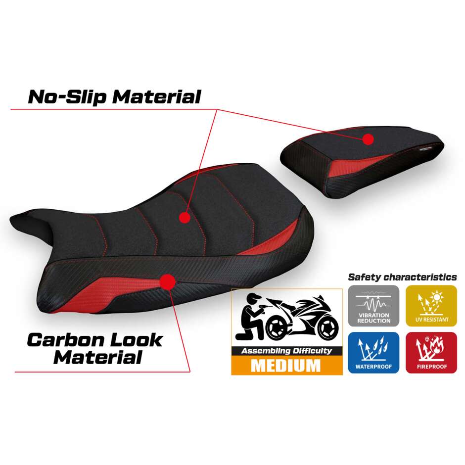TPZ Italia Seat Cover Specific for BMW S 1000 RR MSport 2019-2025 Model Edige 1 Ultragrip
