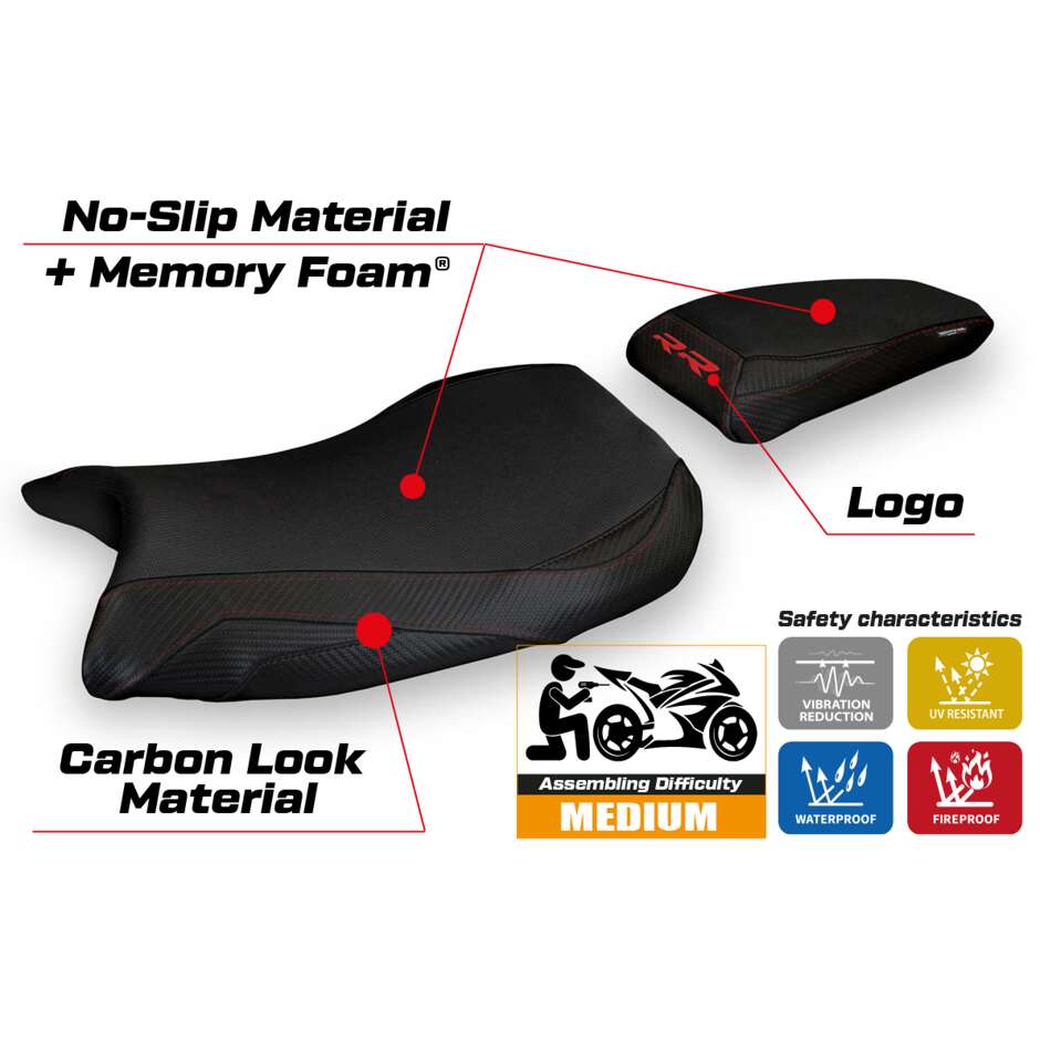 TPZ Italia Seat Cover Specific for BMW S 1000 RR MSport 2019-2025 Model Ganja 1 Comfort System