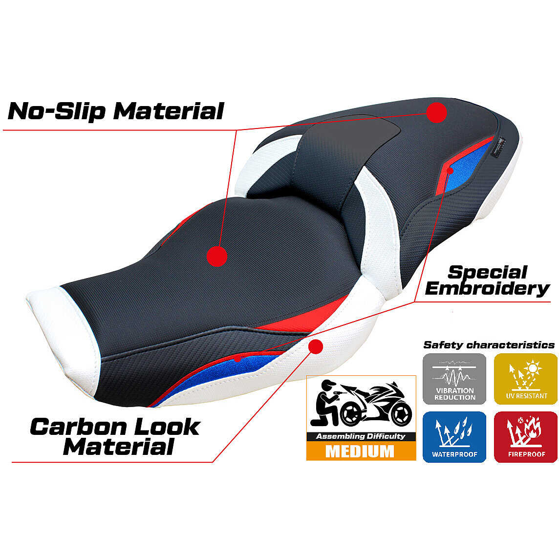 Linz Model TPZ Italia Seat Cover Specific for BMW S 1000 XR 20242025 Linz Model ...