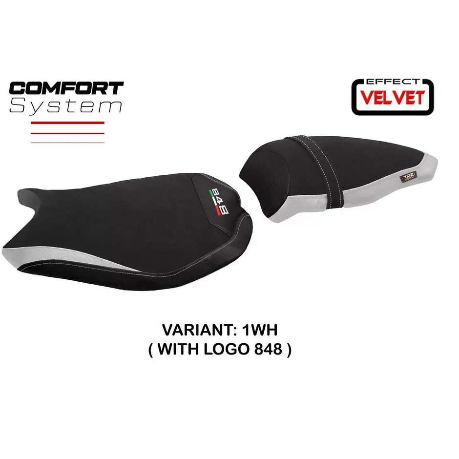 TPZ Italia Seat Cover Specific for Ducati 848 / 1098 / 1198 2007 2013 Model Cervia Velvet Comfort System