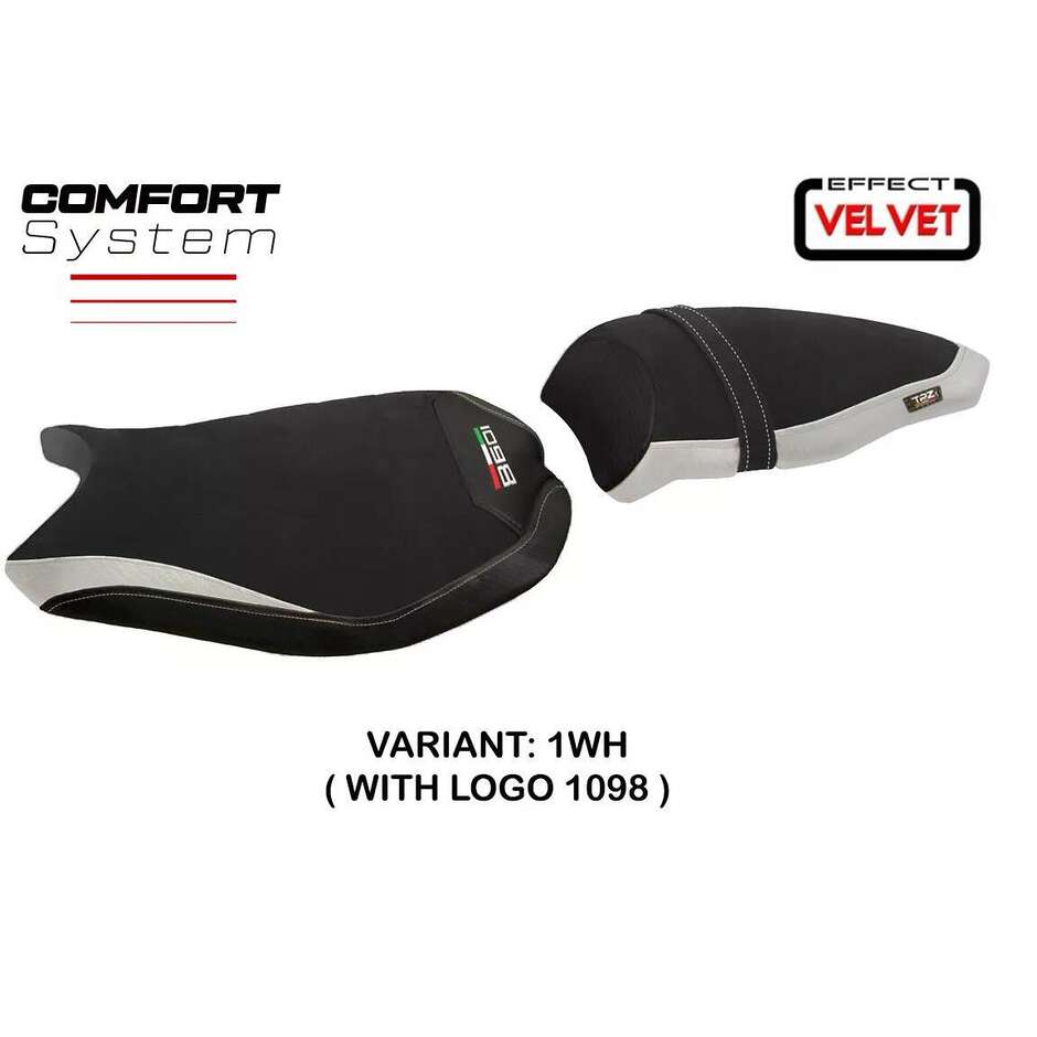 TPZ Italia Seat Cover Specific for Ducati 848 / 1098 / 1198 2007 2013 Model Cervia Velvet Comfort System