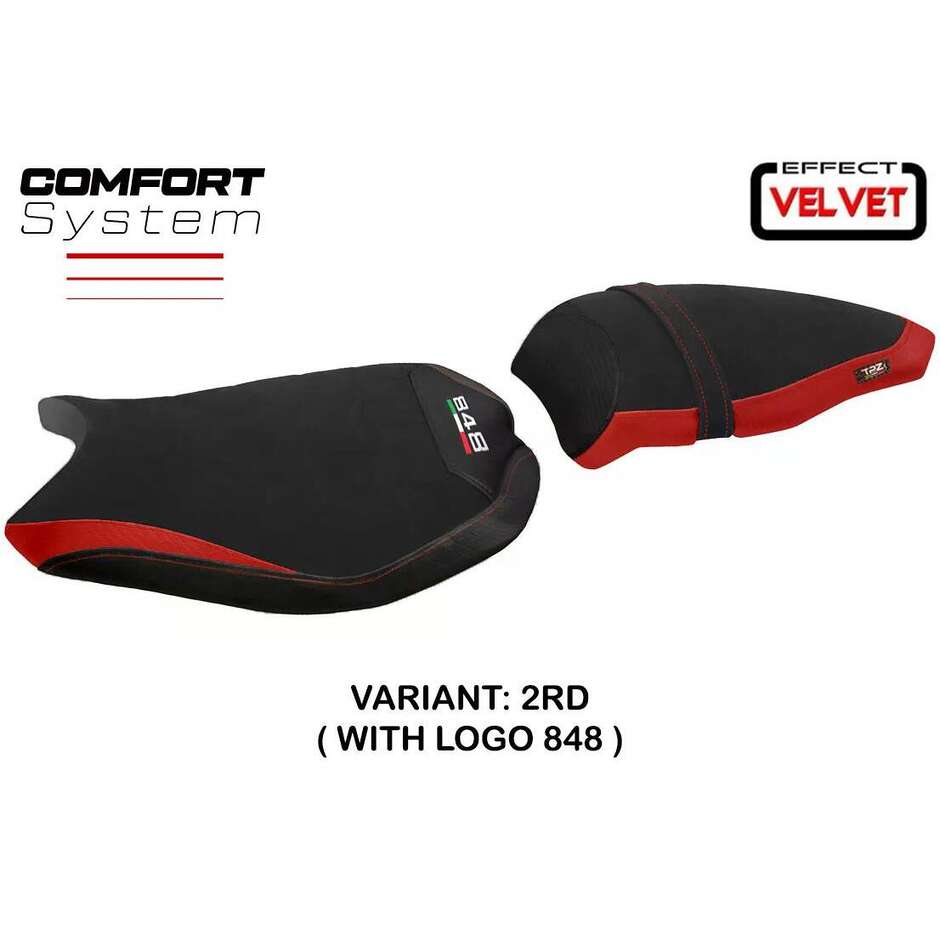 TPZ Italia Seat Cover Specific for Ducati 848 / 1098 / 1198 2007 2013 Model Cervia Velvet Comfort System